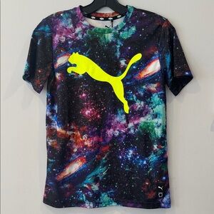 Puma Galaxy Print Tee with Neon Logo M (10-12)
